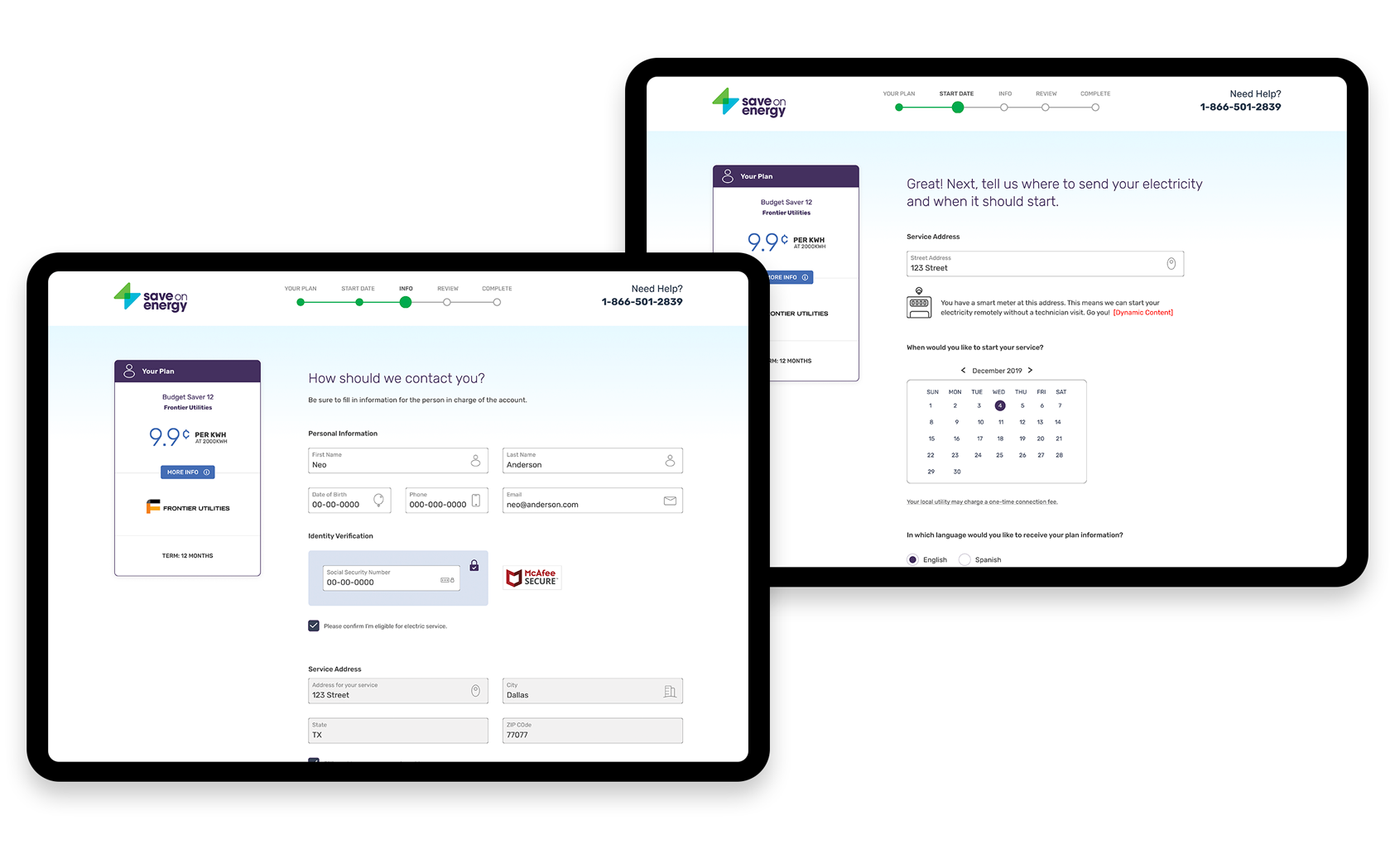 SaveOnEnergy Checkout Flow